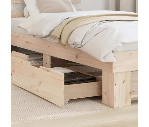 Lovos Rėmas Natūrali 90 X 190 Cm Kietos Pušies Mediena