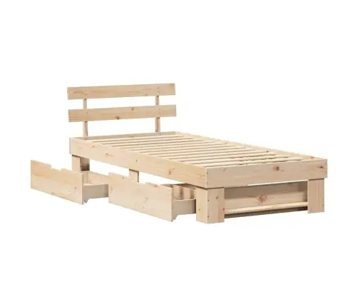 Lovos Rėmas Natūrali 90 X 190 Cm Kietos Pušies Mediena