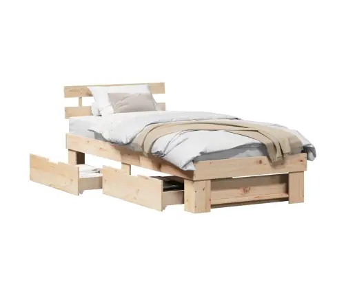 Lovos Rėmas Natūrali 90 X 190 Cm Kietos Pušies Mediena