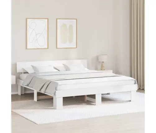Lovos Rėmas Balta 180 X 200 Cm Kietos Pušies Mediena