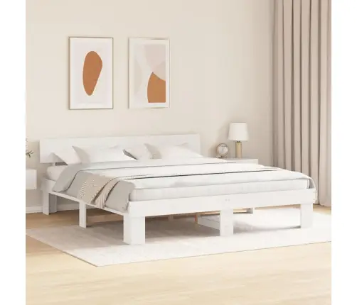 Lovos Rėmas Balta 180 X 200 Cm Kietos Pušies Mediena