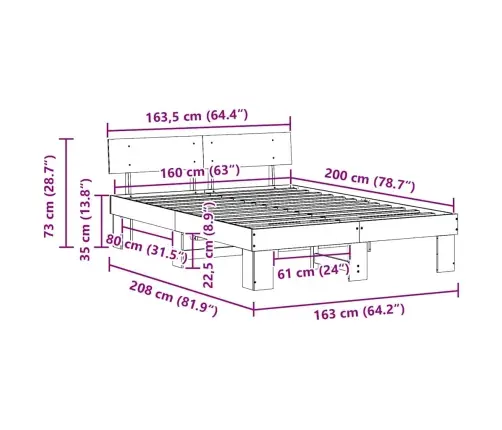 Gultas Rāmis Ar Galvas Klāju Balts 160 X 200 Cm Priežu Koks Vidaxl