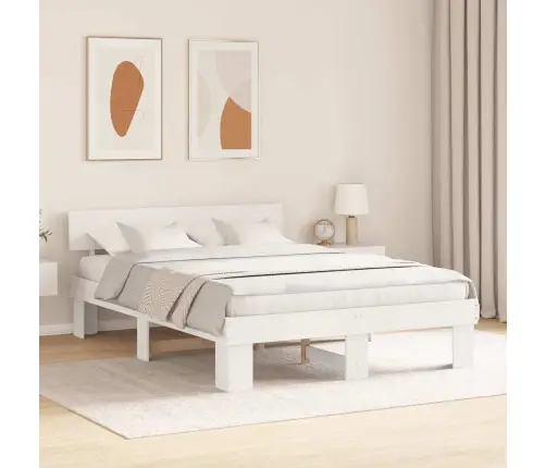 Lovos Rėmas Balta 150 X 200 Cm Kietos Pušies Mediena