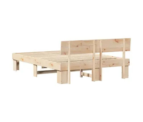 Gultas Rāmis Brūna 140 X 200 Cm Masīvkoka Priede Vidaxl