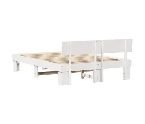 Gultas Rāmis Balts 140 X 200 Cm Masīvkoka Priede Vidaxl