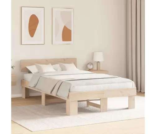 Gultas Rāmis Brūna 120 X 190 Cm Masīvkoka Priede Vidaxl