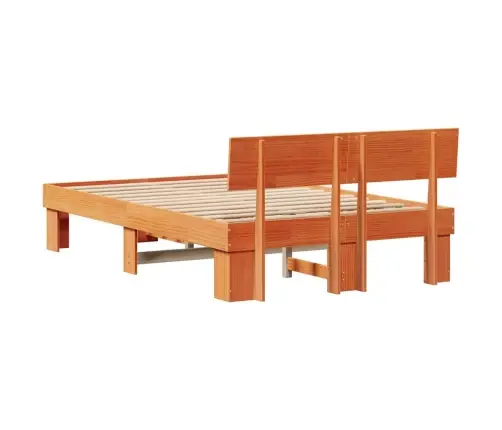 Gultas Rāmis Vaska Brūna 120 X 190 Cm Masīvkoka Priede Vidaxl