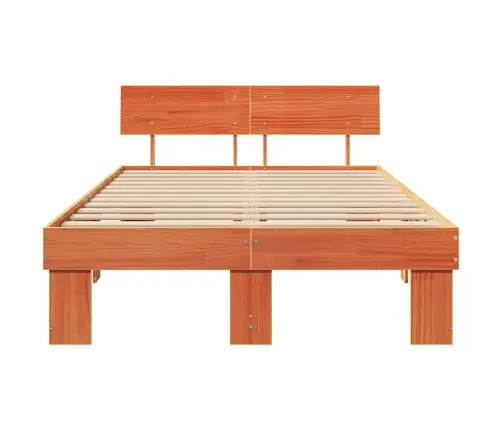 Gultas Rāmis Vaska Brūna 120 X 190 Cm Masīvkoka Priede Vidaxl