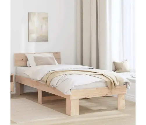 Gultas Rāmis Brūna 100 X 200 Cm Masīvkoka Priede Vidaxl