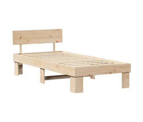 Gultas Rāmis Ar Galvas Klāju Brūna 80 X 200 Cm Masīvkoka Priede Vidaxl