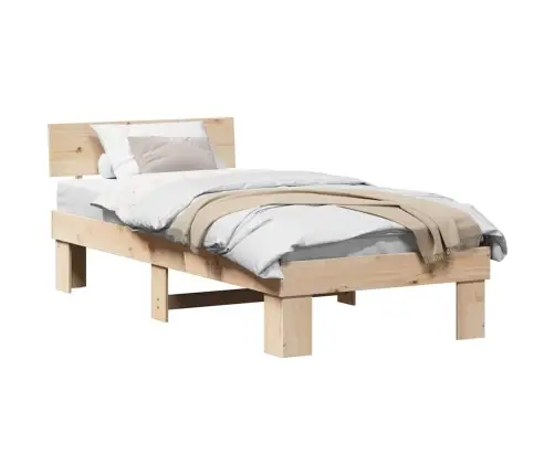 Gultas Rāmis Ar Galvas Klāju Brūna 80 X 200 Cm Masīvkoka Priede Vidaxl