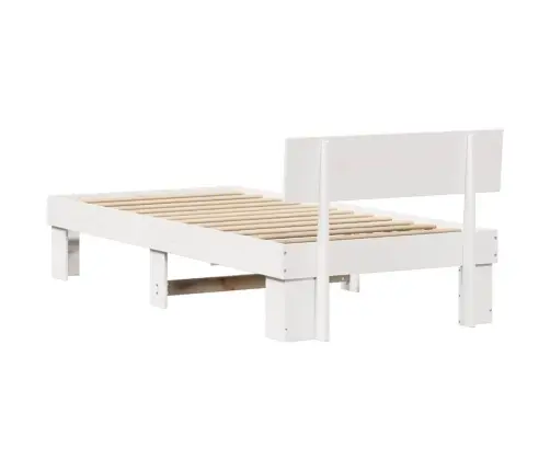 Gultas Rāmis Ar Galvas Klāju Balts 80 X 200 Cm Masīvkoka Priede Vidaxl