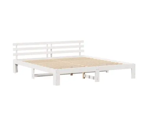 Baltais Gultas Rāmis Balts Ciets Koks 200 X 200 Cm Vidaxl