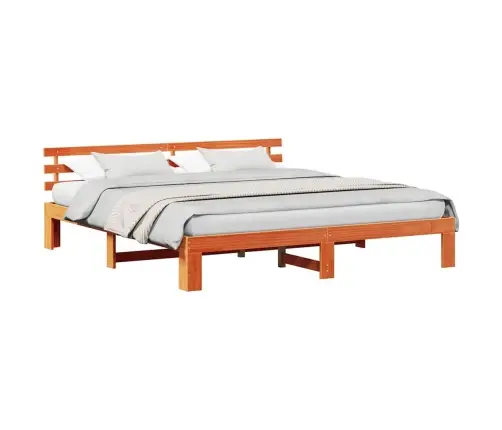 Priedes Koka Gultas Rāmis Vaskota Brūna Masīvkoks 200 X 200 Cm Vidaxl