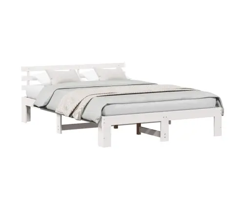 Koka Gultas Rāmis Balts Koks 160 X 200 Cm Izturīgs Vidaxl
