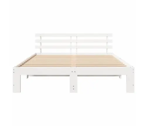 Balta Koka Gultas Rāmis Balts Koks 150 X 200 Cm Izturīgs Vidaxl
