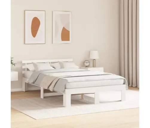 Balta Priedes Koka Gultas Rāmis Balts Ciets Koks 120 X 200 Cm Vidaxl