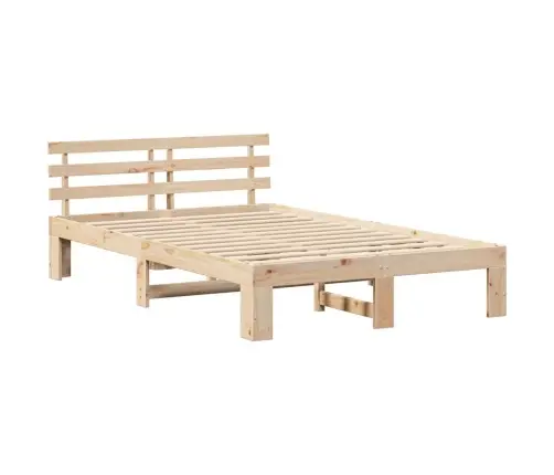 Lovos Rėmas Kreminė 140 X 190 Cm Pušies Medienos Masyvas