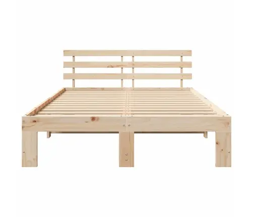 Lovos Rėmas Kreminė 140 X 190 Cm Pušies Medienos Masyvas
