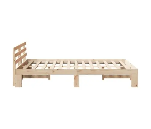 Lovos Rėmas Kreminė 140 X 190 Cm Pušies Medienos Masyvas