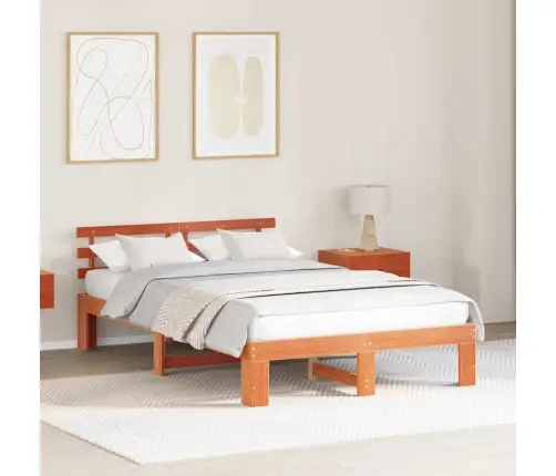 Priedes Koka Gultņu Rāmis Vaska Brūns Ciets Koks 120 X 190 Cm Vidaxl