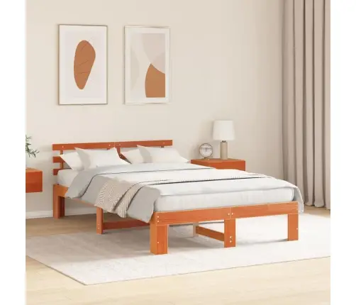 Priedes Koka Gultņu Rāmis Vaska Brūns Ciets Koks 120 X 190 Cm Vidaxl