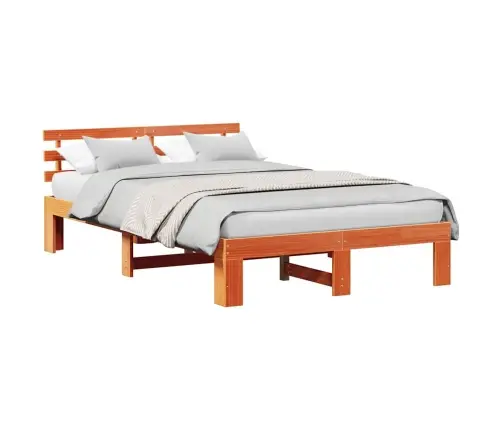 Priedes Koka Gultņu Rāmis Vaska Brūns Ciets Koks 120 X 190 Cm Vidaxl