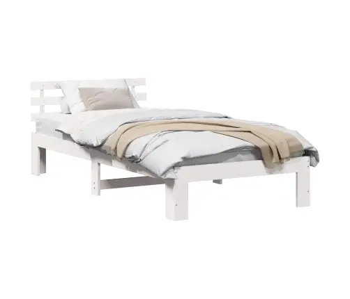 Koka Gultņu Rāmis Balts Koks 100 X 200 Cm Minimālistisks Vidaxl