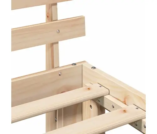 Voodi Raam Peaga Neutraalne 90 X 200 Cm Tahke Mänd