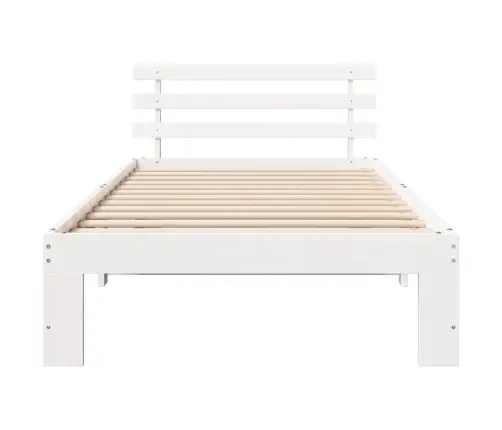 Lovos Rėmas Balta 90 X 200 Cm Kietos Pušies Mediena