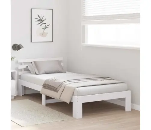 Priedes Koka Gultas Rāmis Balts Koks 80 X 200 Cm Vidaxl