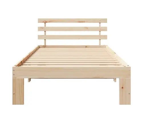 Priedes Koka Gultas Rāmis Dabīgā Koks Cieta Priede 90 X 190 Cm Vidaxl