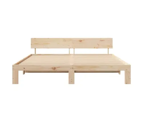 Gultas Rāmis Ar Galvgali 200X200 Cm Masīvkoka Priedes Vidaxl