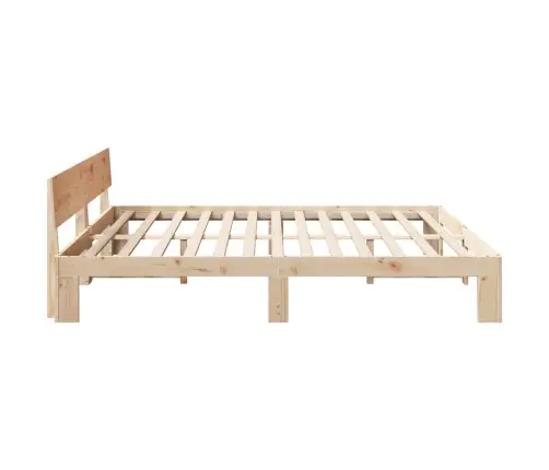 Gultas Rāmis Ar Galvgali 200X200 Cm Masīvkoka Priedes Vidaxl