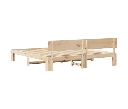 Gultas Rāmis Ar Galvas Balstu 180X200 Cm Masīvkoka Priedes Vidaxl