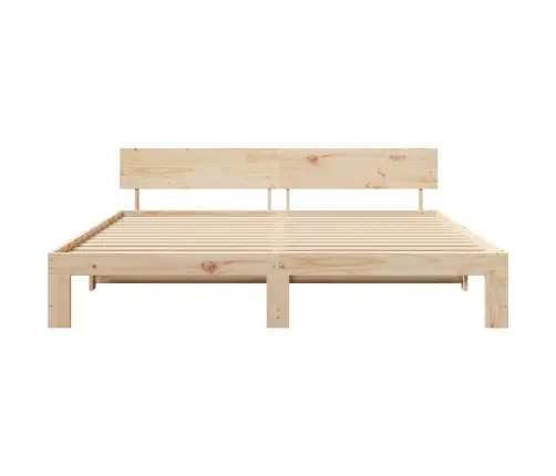 Gultas Rāmis Ar Galvas Balstu 180X200 Cm Masīvkoka Priedes Vidaxl