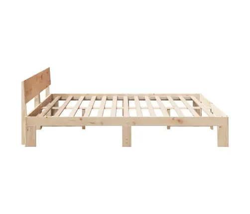 Gultas Rāmis Ar Galvas Balstu 180X200 Cm Masīvkoka Priedes Vidaxl