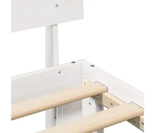 Voodi Raam Peaga Valge 120 X 200 Cm Tahke Mänd