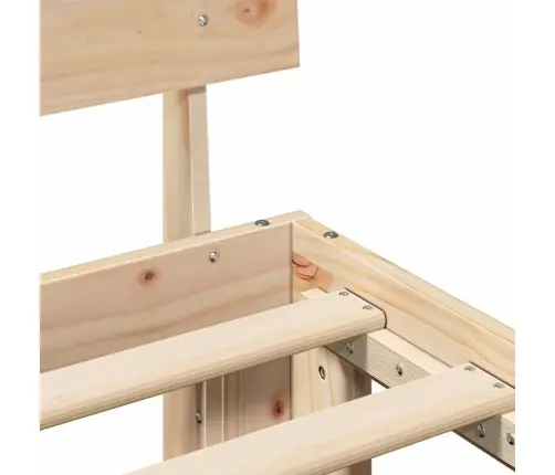 Gultas Rāmis Ar Galvgali 135X190 Cm Cieta Priede Vidaxl