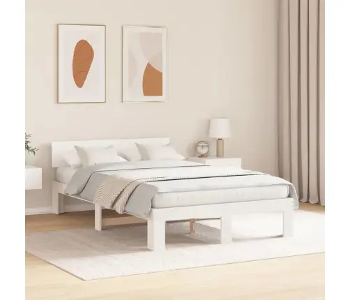 Lovos Rėmas Balta 135 X 190 Cm Kietos Pušies Mediena