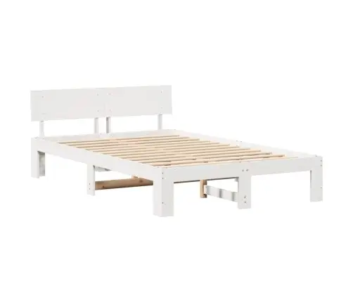 Lovos Rėmas Balta 135 X 190 Cm Kietos Pušies Mediena