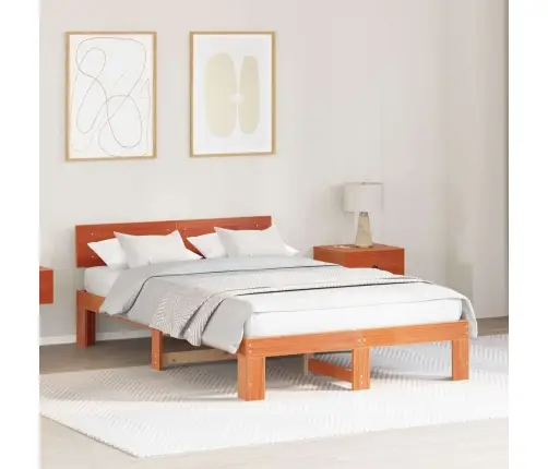 Lovos Rėmas Ruda 120 X 190 Cm Pušies Medienos Masyvas