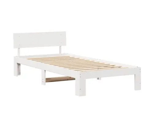 Lovos Rėmas Balta 100 X 200 Cm Kietos Pušies Mediena