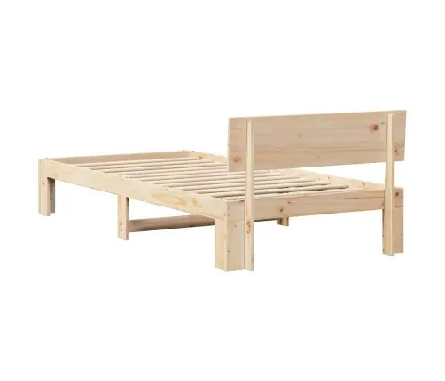 Gultas Rāmis Ar Galvgalvi 80X200 Cm Cietā Priedes Kokā Vidaxl