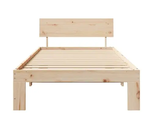 Gultas Rāmis Ar Galvgalvi 80X200 Cm Cietā Priedes Kokā Vidaxl