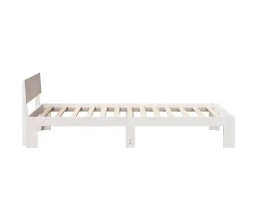 Gultas Rāmis Ar Galvas Balstu Balts 90X190 Cm Masīvkoka Priede Vidaxl