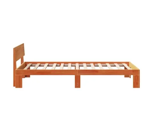 Gultas Rāmis Ar Galvas Balstu Vaskota Brūna 90X190 Cm Masīvkoka Priede Vidaxl