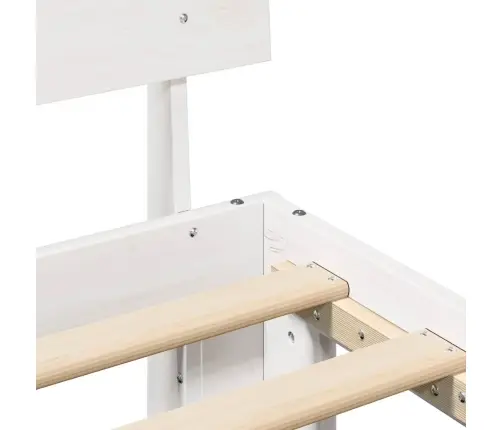 Gultas Rāmis Ar Galvgali Balts 75X190 Cm Cieta Priedes Koks Vidaxl