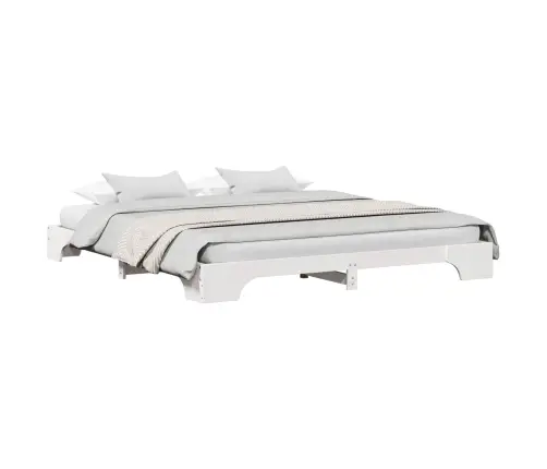 Gultas Rāmis Balts 200X200 Cm Masīvkoka Priedes Vidaxl