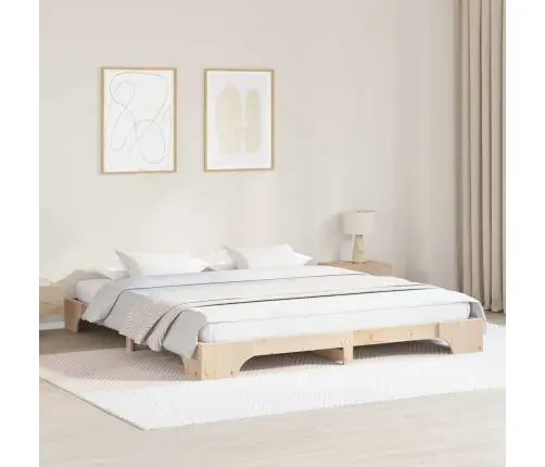 Voodi Raam Neutraalne 180 X 200 Cm Tahke Mänd